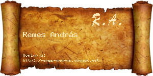 Remes András névjegykártya